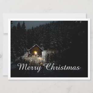 Merry Christmas Mystic Cabin Deep Woods