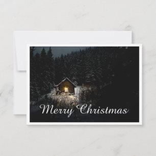 Merry Christmas Mystic Cabin Deep Woods