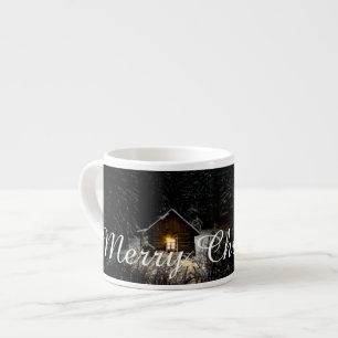 Merry Christmas Mystic Cabin Deep Woods Espresso Cup