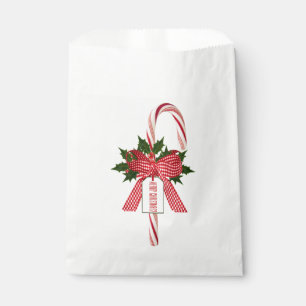 Merry Christmas Name Candy Canes Favour Bags