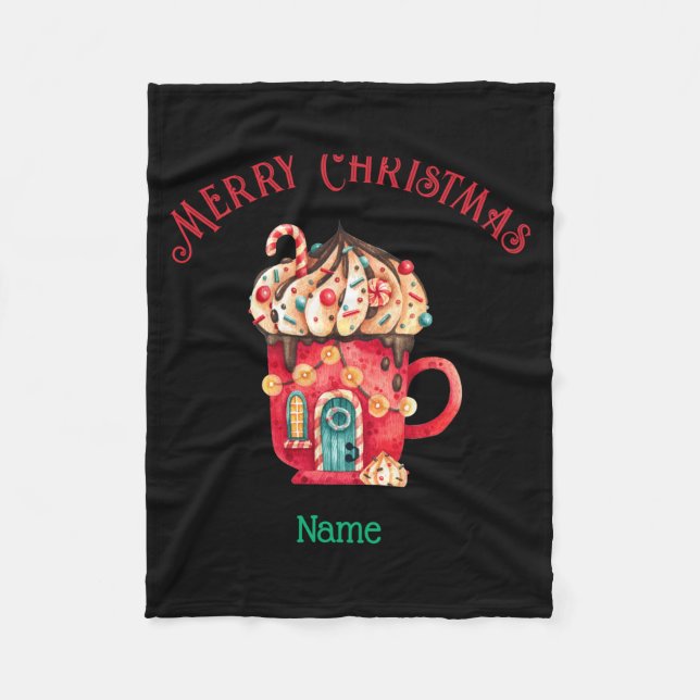 Merry Christmas Name Sweets House Youth Xs Xl  Fleece Blanket (Front)