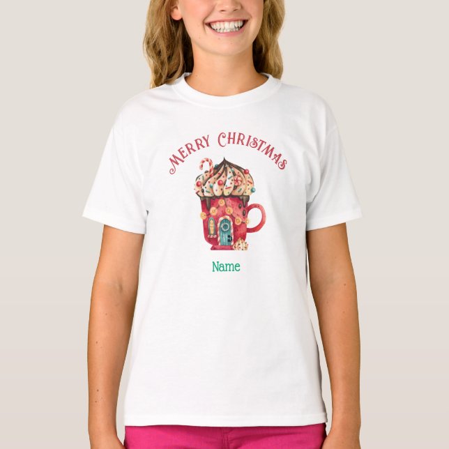 Merry Christmas Name Sweets House, Youth XS - XL T-Shirt (Front)