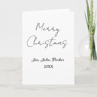 MERRY CHRISTMAS NAME YEAR 20XX SIMPLE MINIMAL HOLIDAY CARD