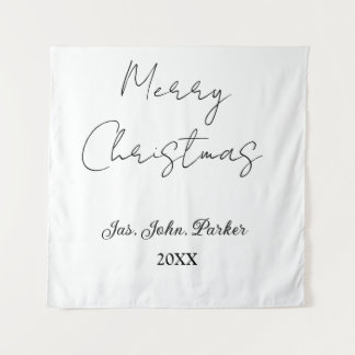 MERRY CHRISTMAS NAME YEAR 20XX SIMPLE MINIMAL TAPESTRY