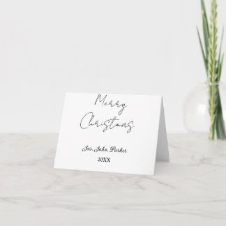 MERRY CHRISTMAS NAME YEAR 20XX SIMPLE MINIMAL THANK YOU CARD