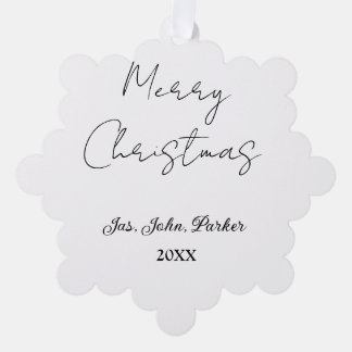 MERRY CHRISTMAS NAME YEAR 20XX SIMPLE MINIMAL TREE DECORATION CARD
