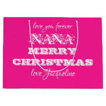 Merry Christmas Nana Classic Script Chic Pink 