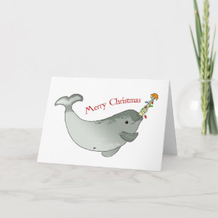 Merry Christmas Narwhal Holiday Card