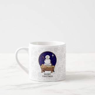 Merry Christmas Nativity Baby Jesus Snowman Espresso Cup