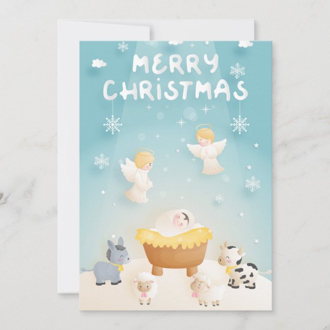 Merry Christmas Nativity Holiday Card (Front)