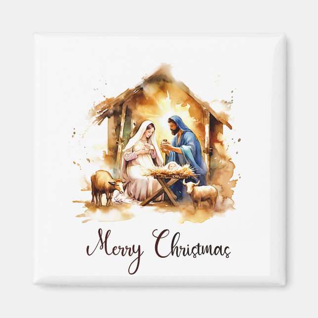 Merry Christmas Nativity Magnet (Front)