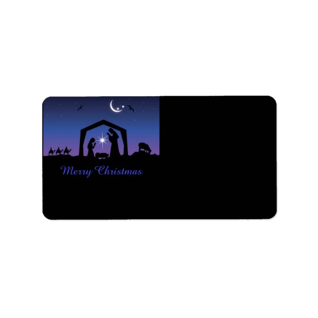 Merry Christmas Nativity of Jesus Label (Front)