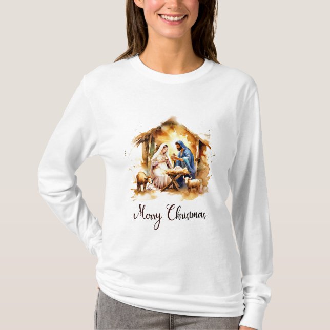 Merry Christmas Nativity T-Shirt (Front)