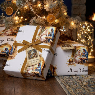 Merry Christmas Nativity Wrapping Paper