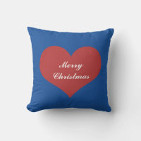 Merry Christmas Nautical Blue White Red Heart Cute