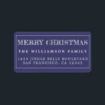 Merry Christmas Navy Blue White Return Address Label<br><div class="desc">Add some extra cheer to your holiday cards and invitations with our festive Merry Christmas return address labels. This stylish Christmas design features 'Merry Christmas' in white handwritten modern typography on a navy blue background. Simply add your name and address. Exclusively designed for you by Happy Dolphin Studio. If you...</div>
