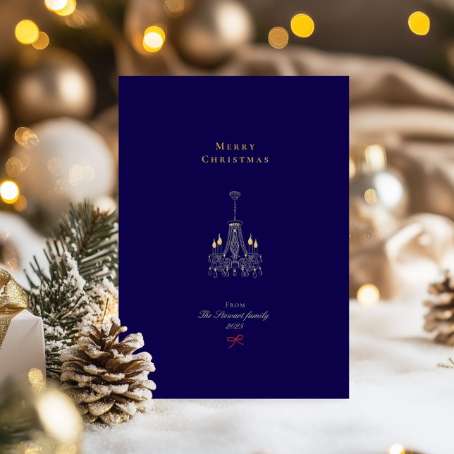 Merry Christmas Navy & Gold Stylish (Merry Christmas Navy & Gold Stylish Foil Holiday Card)