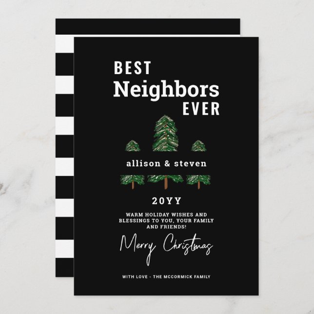Merry Christmas Neighbour Holiday Card (Front/Back)