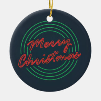 Merry Christmas Neon Stye Ornaments