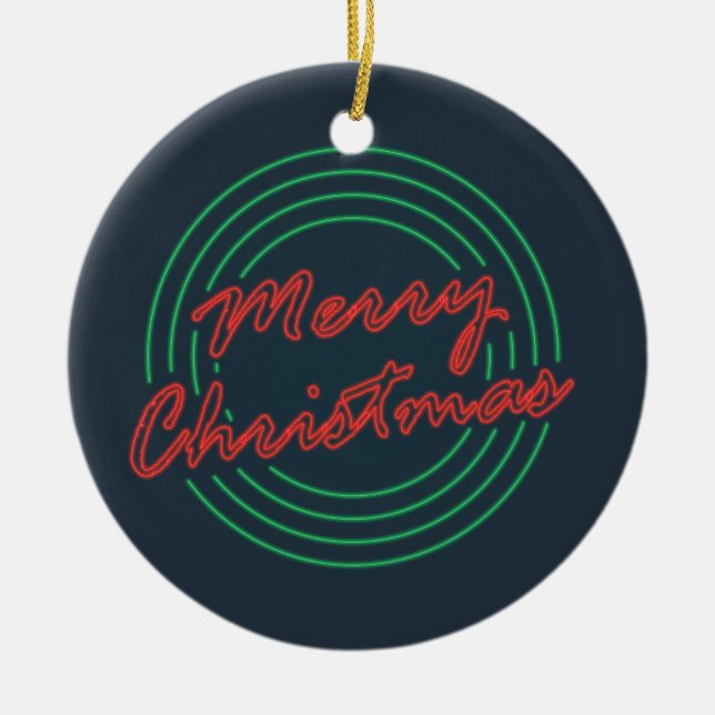 Merry Christmas Neon Stye Ornaments (Front)