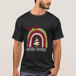 Merry Christmas Neuro Nurse Rainbow Funny Nurse Xm T-Shirt