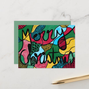 MERRY CHRISTMAS NEUROGRAPHIC & BLACK LINE HOLIDAY POSTCARD