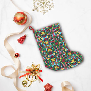MERRY CHRISTMAS NEUROGRAPHIC & BLACK LINE SMALL CHRISTMAS STOCKING