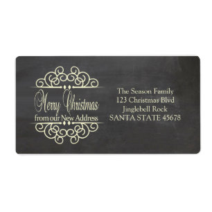 Merry Christmas New address holiday Label