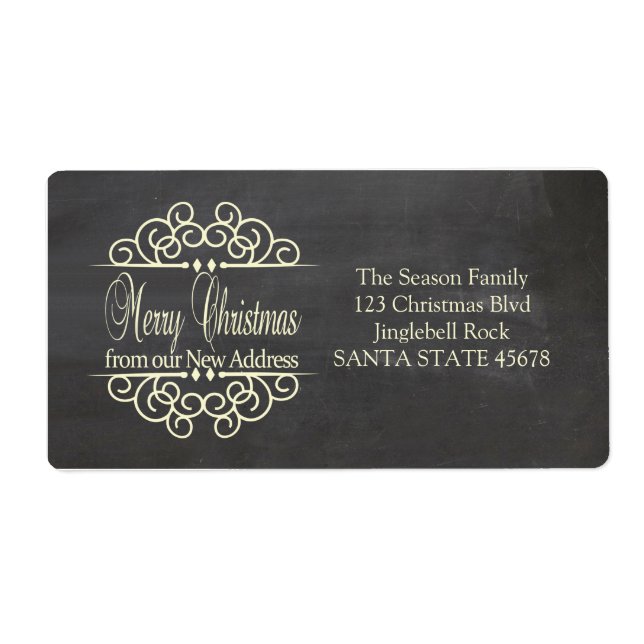 Merry Christmas New address holiday Label (Front)