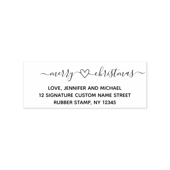 Merry Christmas New Home address Rubber Stamp (Imprint)