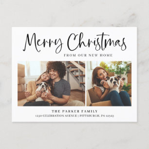 Merry Christmas   New Home Change of Address Photo Holiday Postcard