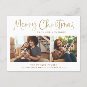 Merry Christmas   New Home Change of Address Photo Holiday Postcard