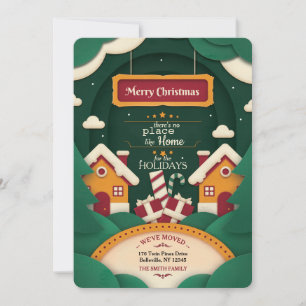 Merry Christmas New Home Cutout Card