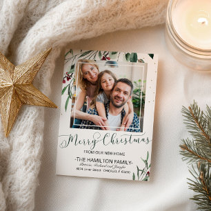 Merry Christmas New Home Moving Announcement Photo