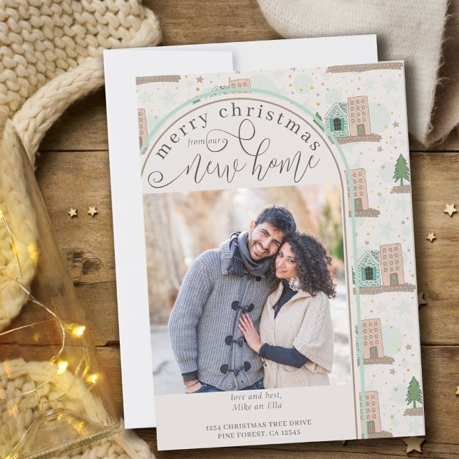 Merry Christmas New Home Photo Apartment Moving Announcement (Creator Uploaded)