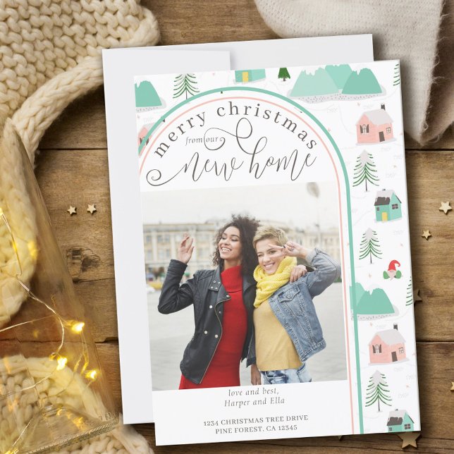 Merry Christmas New Home Photo Mountain House Announcement (Creator Uploaded)