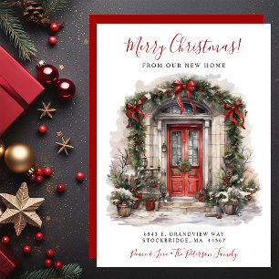 Merry Christmas New Home Red Door Moving Announcement