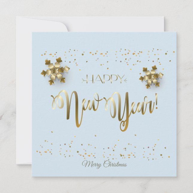 Merry Christmas & New Year! 20XX Gold Luxury Holiday Card (Front)