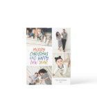 Merry Christmas New Year Colourful 4 Photo Collage