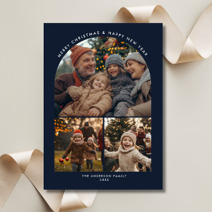 Merry Christmas New Year Family Fun Arch Photo Holiday Card