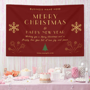 Merry Christmas New Year Festive Celebration Party Banner