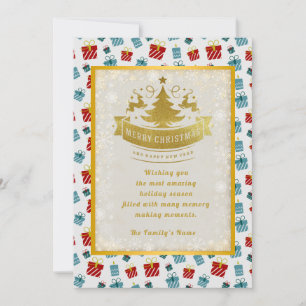 Merry Christmas & New Year gift background pattern Holiday Card