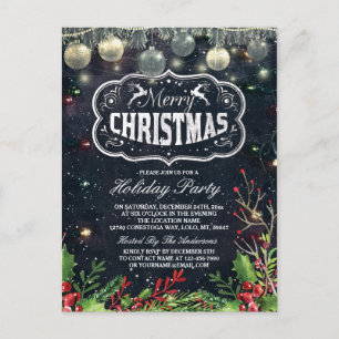 Merry Christmas New Year Holiday Party Celebration Postcard
