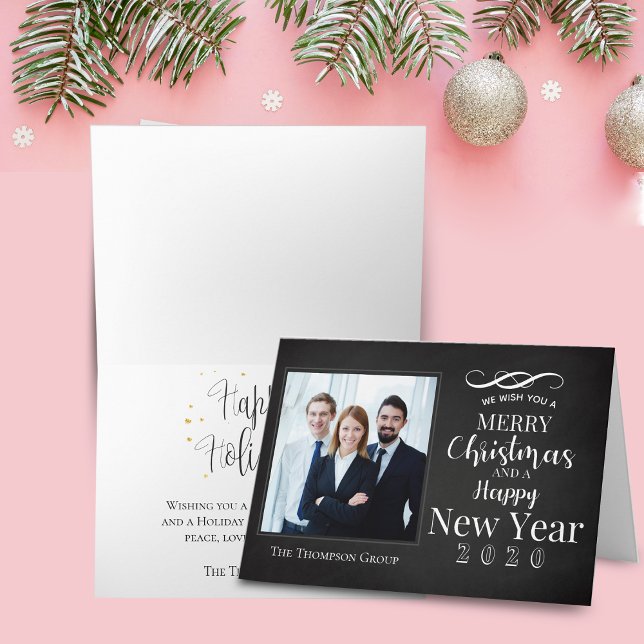Merry Christmas & New Year Photo Business Holiday Card (Merry Christmas & New Year Photo Business Holiday Card)