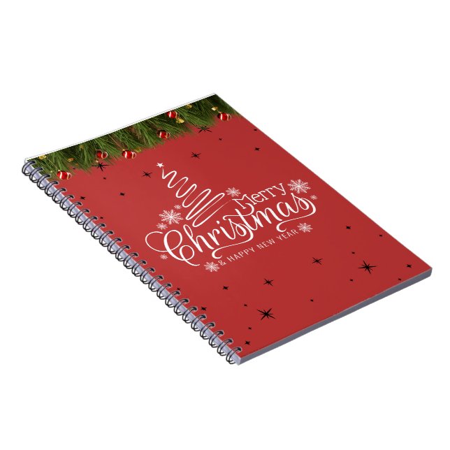 Merry Christmas & New Year Spiral Photo Notebook (Right Side)