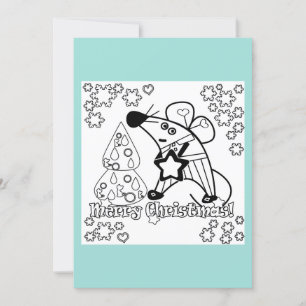 Merry Christmas New Year Symbol Mouse Cartoon cute Invitation