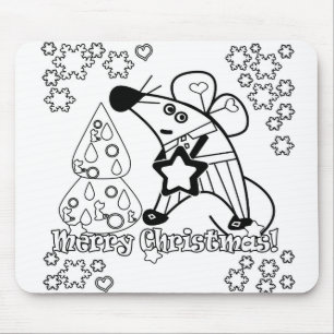 Merry Christmas New Year Symbol Mouse Cartoon cute Mouse Pad