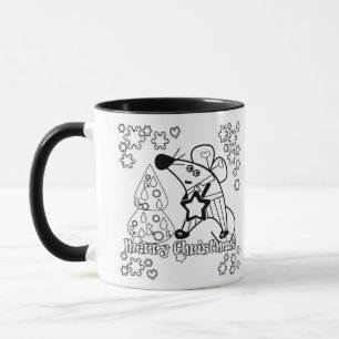 Merry Christmas New Year Symbol Mouse Cartoon cute Mug