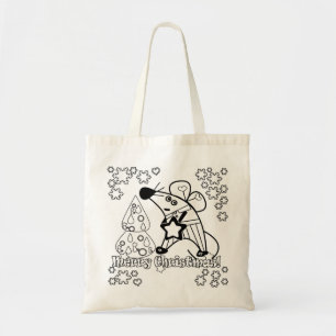 Merry Christmas New Year Symbol Mouse Cartoon cute Tote Bag