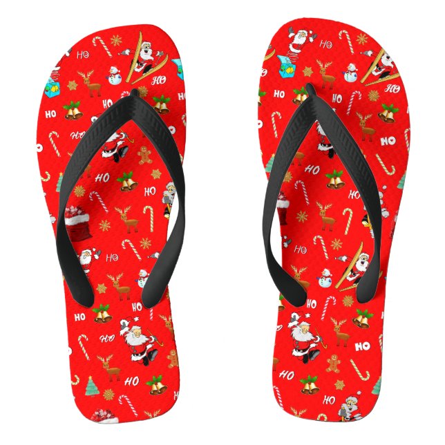 Merry Christmas Nice Naughty 25 December Christmas Jandals (Footbed)